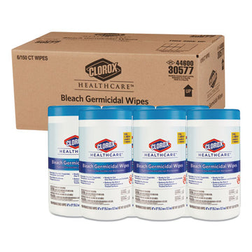 Clorox® Healthcare® Bleach Germicidal Wipes, 6 X 5, Unscented, 150-canister, 6 Canisters-carton freeshipping - TVN Wholesale